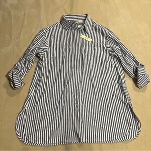 NWT Max Studio London Women’s Blue Striped Shirt